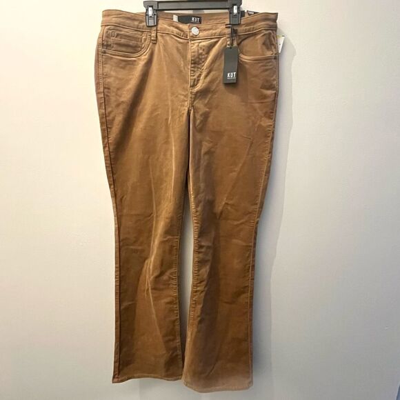 Kut From The Kloth Karen Stretch Baby Bootcut Corduroy Cognac, Size 14, NWT - Picture 4 of 9